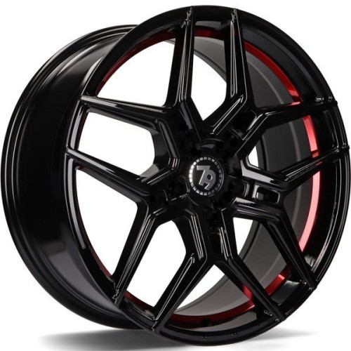 seventy9  SV-B 5x112 9,5j R19 ET38 Fekete piros kör Alufelni